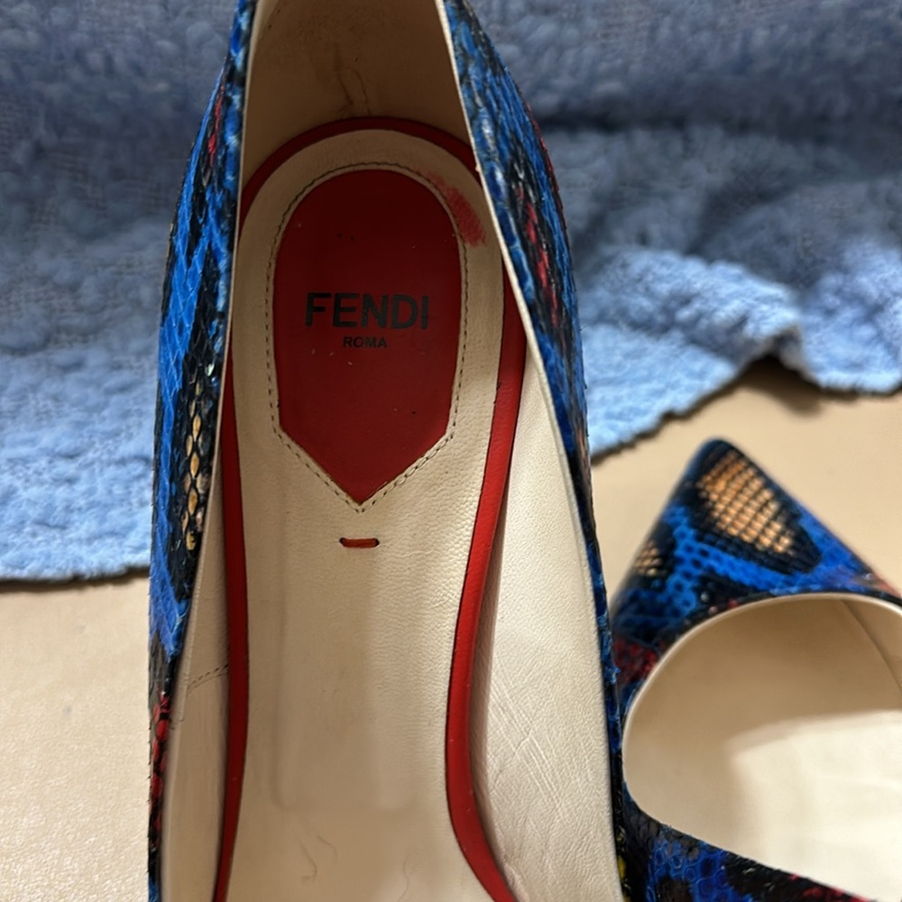 Fendi Multicolor Python Leather Pump - image 5